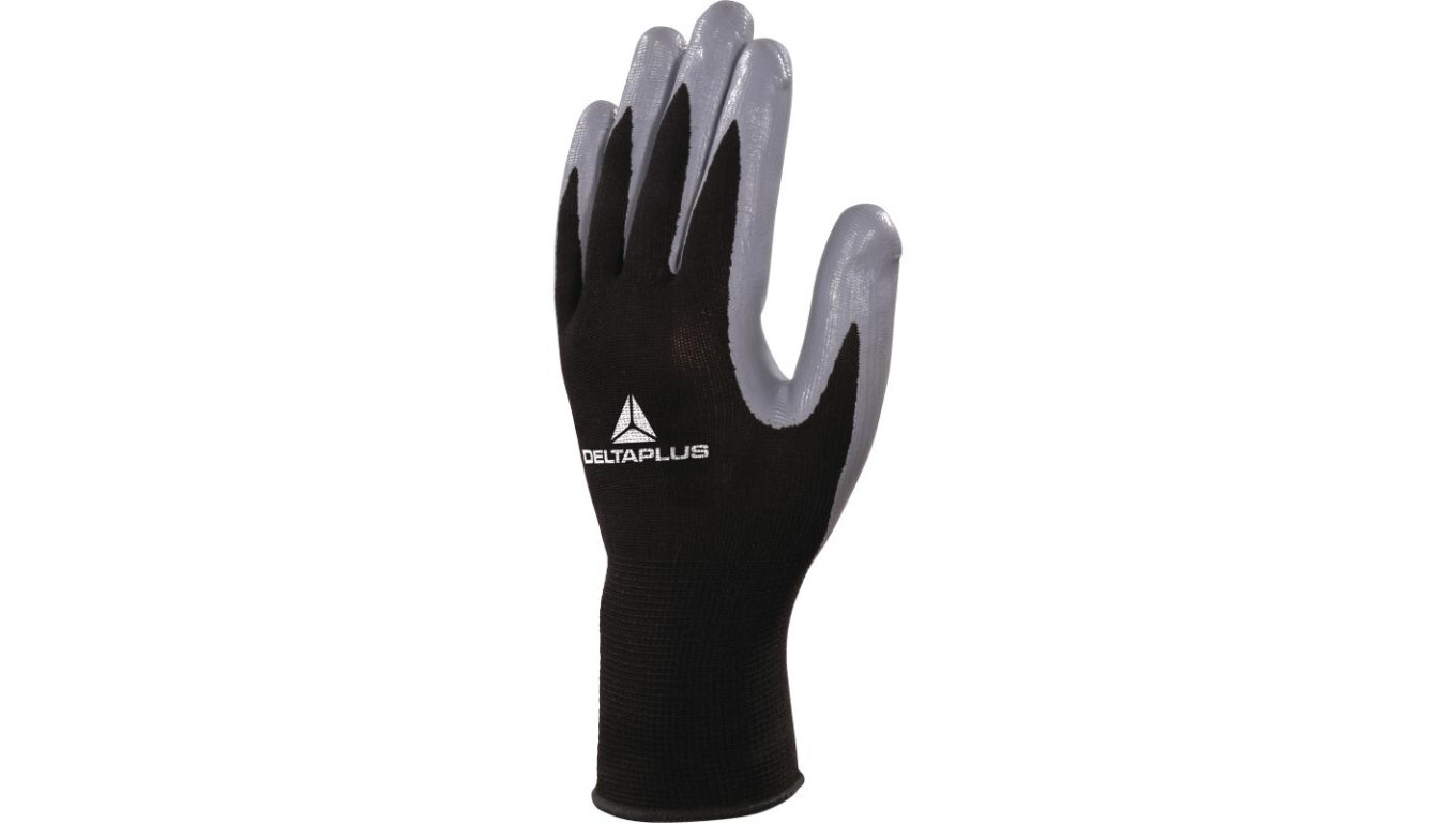 Knitted glove in polyester (100), nitrile dipped palm, 13 gauge size 10 V /T2UK
