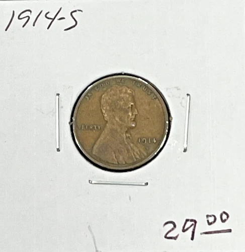 1914 S  Lincoln Wheat Penny Nice Original Looks VF