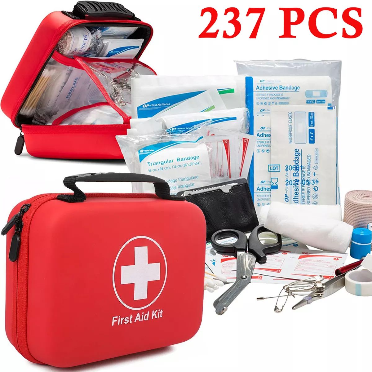 237 Piece First Aid Kit Medical Emergency Bag Survival Travel Home Car  Camping