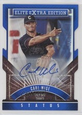 2015 Elite Extra Edition Status Blue Die-Cut Prospects 21/50 Carl Wise Auto 0gh5