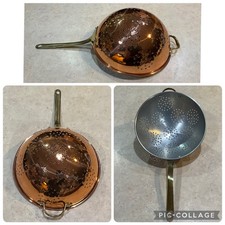 Mid 20th Century Vintage 9 Copper Colander St...