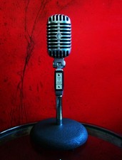 Vintage 1960s Shure 55S dynamic cardioid microphone w Atlas DS5 stand 55 DISPLAY