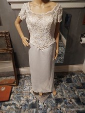 Vintage Eden's Bridal White Wedding Dress Marked Size 16 Gown Detachable Train