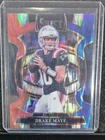 Drake Maye - 2025 Select Football - Red & Blue Shock Prizm