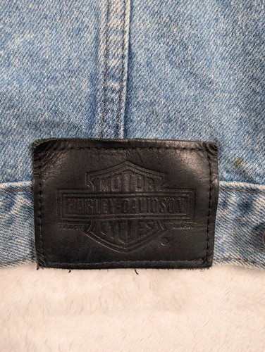 Vtg Harley Davidson Denim Trucker Jacket Mens XL Motorcycle Biker Embroidered - Picture 14 of 18