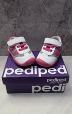 Pediped Cliff Leather Grip n Go Infant Baby Girl Shoes, White/Pink, Size 5