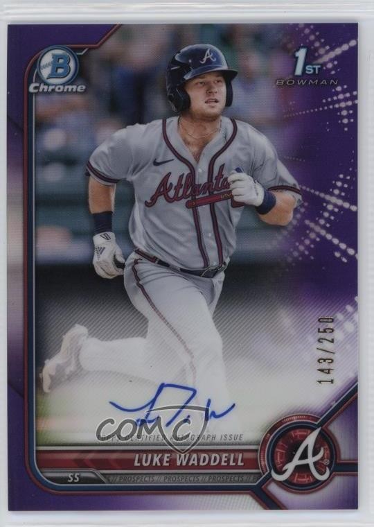 2022 Bowman Chrome Prospect Purple Refractor /250 Luke Waddell #CPA-LW Auto 0u46