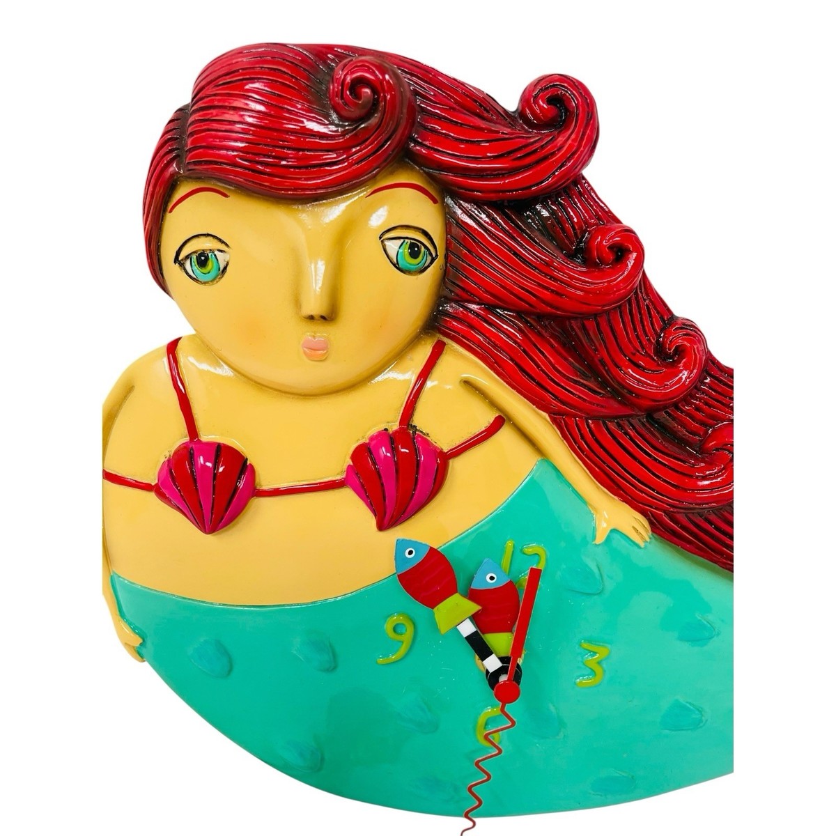 Allen Designs Ruby Whimsical Mermaid Pendulum Wall Clock | eBay