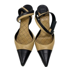 Chanel Coco Mark Leather Pumps Black Women's Size EU36.5/US6.5
