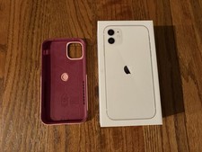 Apple iPhone 11 128GB White Box Only PLUS a OtterBox Commuter Series Pink