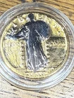 Standing Liberty Silver Quarter Black Ruthenium & 24 KT Gold Plated