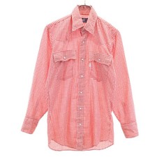 Used Levi's 70s Vintage collar with white tab Gingham Check Pattern Long sle...