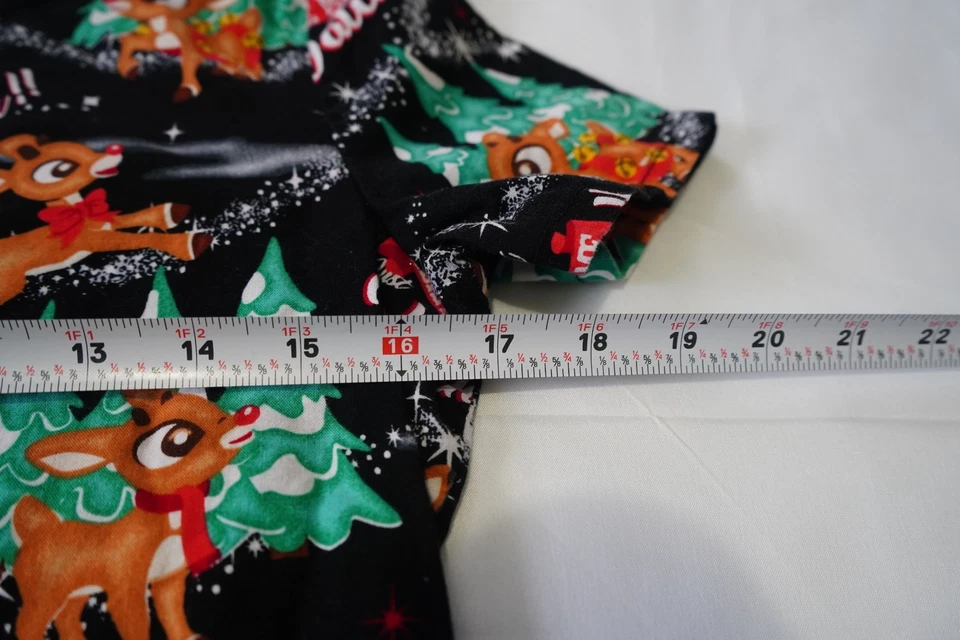 Rudolph the Red Nosed Reindeer Christmas Scrub Top Women's Ex Small cotton tree - Image 3 of 4