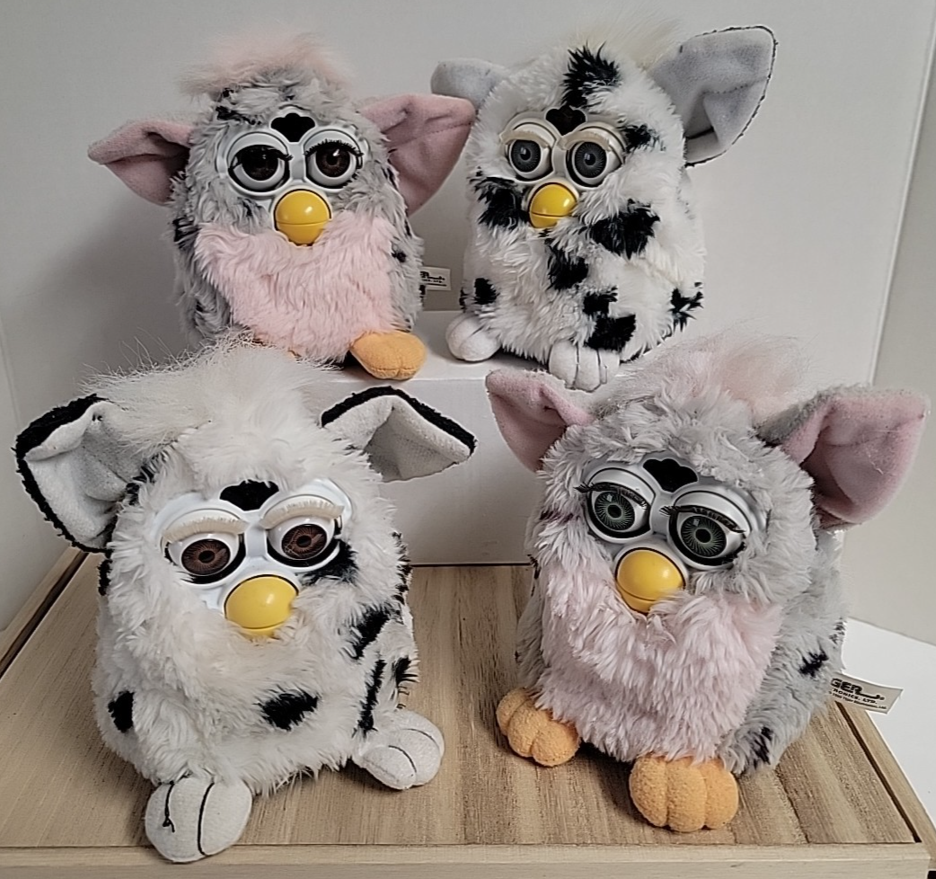 レア希少⭐️トンクリtonkuriファービーピンク白papara Furby昭和 VINTAGE Lot of 4 FURBY FURBIES Spotted Gray Pink White 70-800