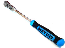 Matco Usa 38 Drive Blue Soft Grip Snap Lock Flex Head Chrome Ratchet Bfr128lf