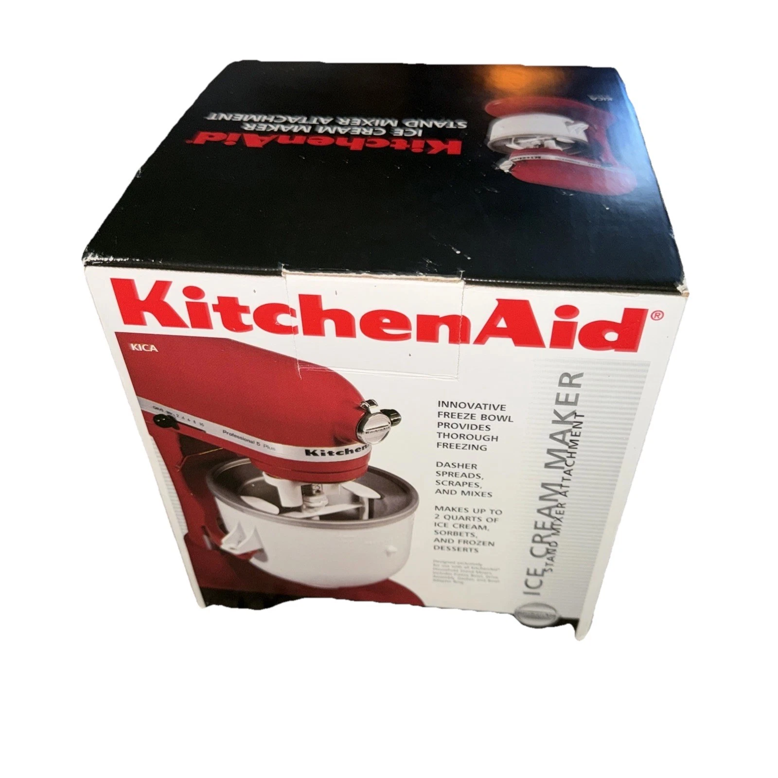 New KitchenAid Stand Mixer Ice Cream Maker Attachment Model KICA0WH