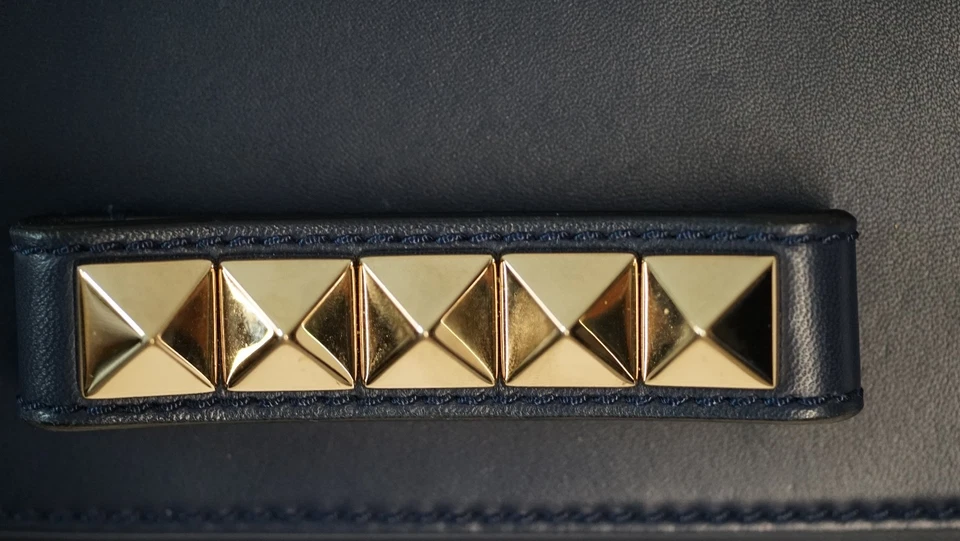 Valentino Garavani Rockstud Flap Shoulder Bag – Navy Blue – Gold-Tone Hardware - Image 2 of 4