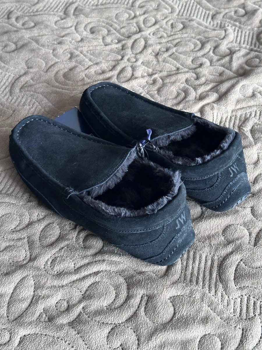 Jack Wills Herren Hausschuh Slipper Leder gefüttert Schwarz EU 43 UK 9