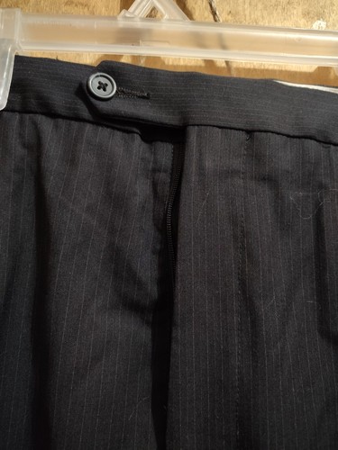 Pantalones de vestir negros Geoffrey Beene pierna recta frente plano para hombre talla 38x33 - Imagen 5 de 16