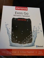 Aiwa Exos Go wireless Bluetooth speaker - water proof, black with red lettering