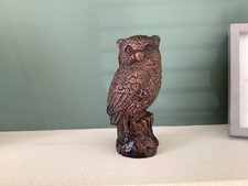 Owl Figurine Resin Wood Effect Jade House Crafts Ornament 6”