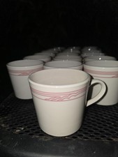 Rare 19 VINTAGE CORNING Colelle COMCOR CUMULUS Pink Clouds Coffee Cups Free Ship