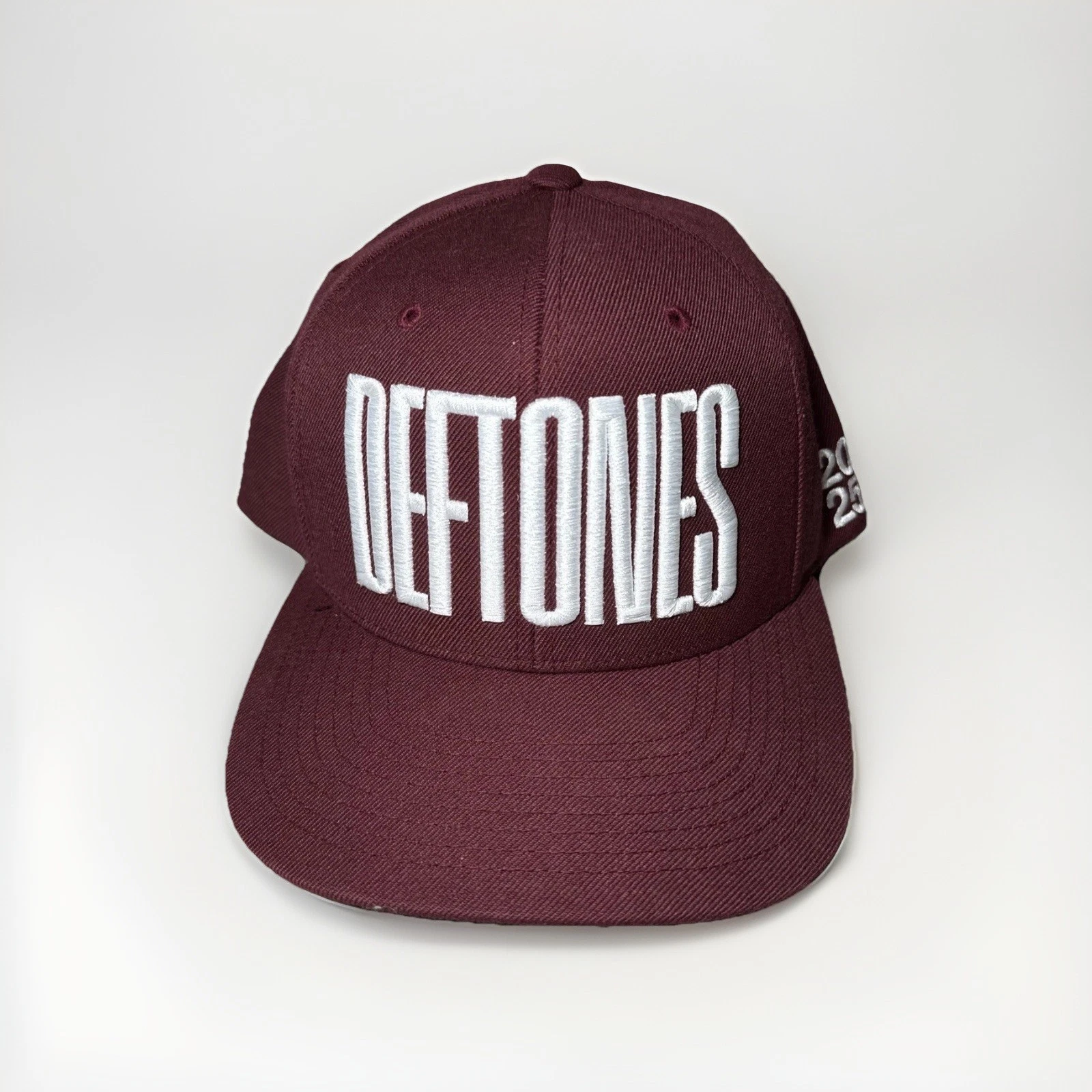 Deftones Embroidered Snapback Hat Baseball North America Tour 2025 Maroon Cap