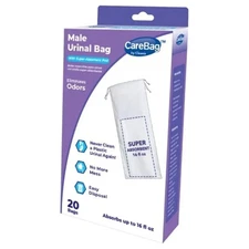 CareBag Medical Grade Super Absorbent Male Urinal Bag 20 Count