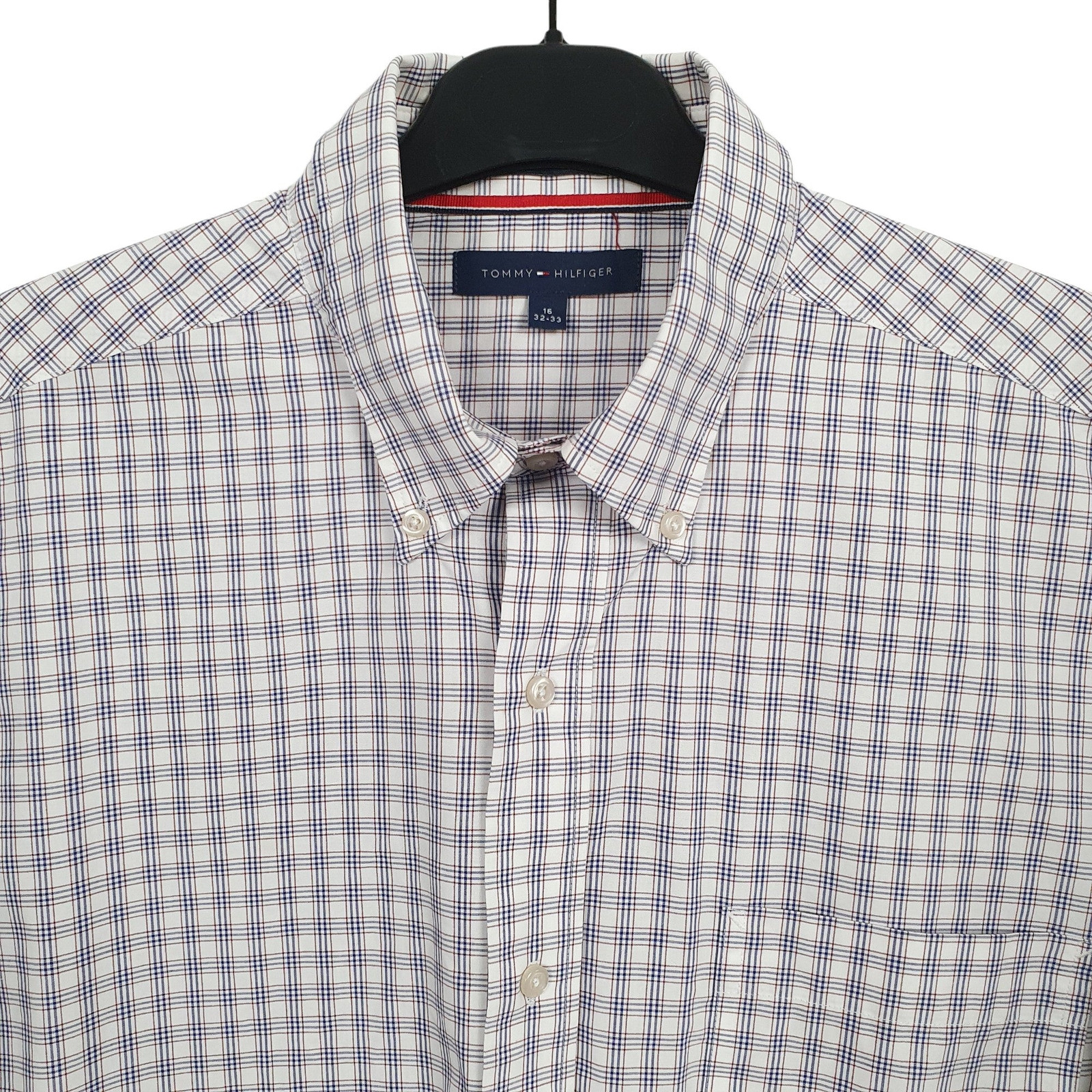 TOMMY HILFIGER Blue Check Shirt Long Sleeve Casual Mens M image 2