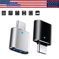 LED USB-C 3.1 Male to USBA Female Adapter Converter OTG Type C Android Phone LOT