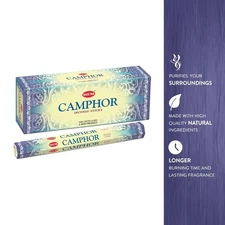 HEM Camphor Incense Sticks - Pack of 6 (20 Sticks Each)  RELAX YOUR MIND & BODY
