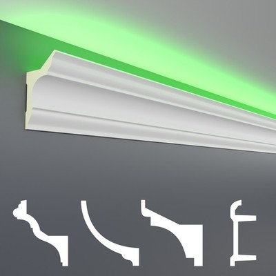 HEXIM LED Stuckleiste 2 m für indirekte Deckenbeleuchtung Profile LED1 bis LED20