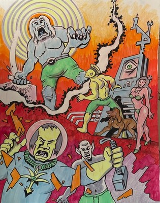 HYPNO YETI   ** MIKE BENNETT'S  ORIGINAL  ART   (2026) 3/29/26 CC