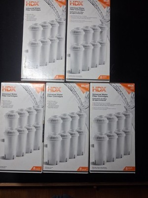 HDX Brita Pitcher Universal Replacment Water Filter Cartridges Lot Of 5, 8-Packs
