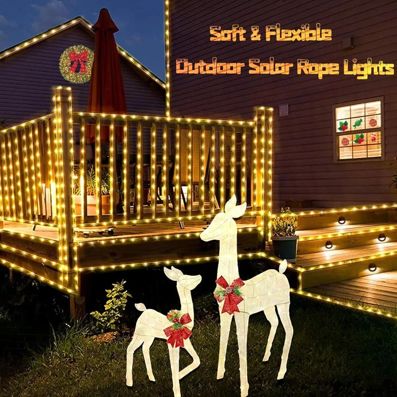 Solar Christmas Lights Outdoor Waterproof 39FT Rope Lights LED String Lights - Image 2 of 4