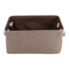 Brown L Foldable Fabric Storage Bin Basket Toy Clothes Towel Laundry Box Con HOT