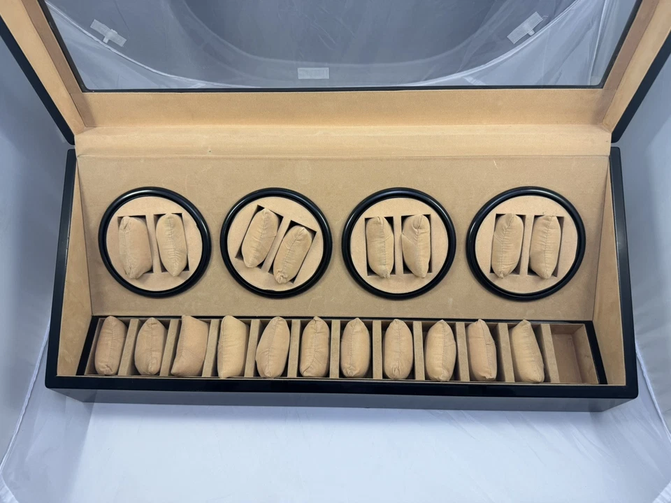 20 Relojes Rotación Automática 8 Relojes Enrollador Caja con 12 Relojes Pantalla Almacenamiento Foto 2 de 4