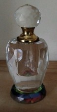 Vintage Faceted Iridescent Crystal Refillable Perfume Bottle.