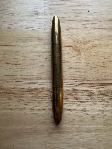 Fisher Vintage Brass Bullet Space Pen - Used, Great Patina, Black Refill