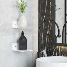 ›2PCS Small Floating Shelves Acrylic Wall Mounted Mini Storage Shelf With