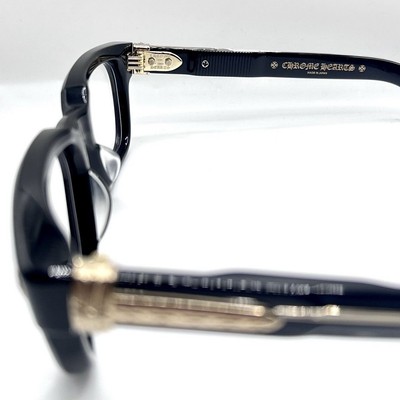 希少【CHROME HEARTS】Pen 15 Black 18k Gold Plated Rx メガネ Chrome Hearts Pen 15 Black / 18k Gold Plated Glasses - Box