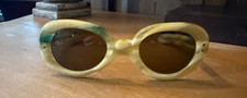 RARE VINTAGE A. A SUTAIN 33 ROUND OVERSIZED BEIGE 1970 SUNGLASSES