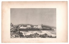 1840 Wilkes U.S. Expedition Engraving~ MAUNA LOA ~'Camp on Pendulum Peak' HAWAII