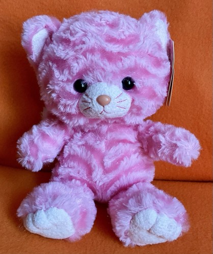 Aurora Milly Cat Pink Tabby The Pinkest Kitten Sitting Soft Plush Toy 8-10” Tag - Picture 7 of 19