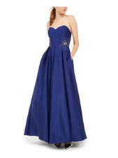 BLONDIE NITES Womens Sleeveless Full-Length Prom Fit + Flare Dress
