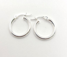 15mm Huggie Hoop Earrings S925 Sterling Silver 1.8mm Thickness 1.45gr T.W