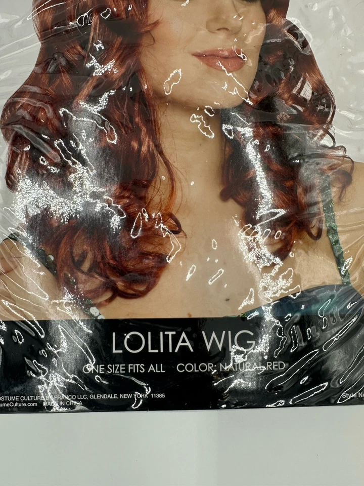 Women's Red Wig Little Mermaid Emma Stone Lindsay Lohan Easy A Mean Girls Adult - Image 2 of 4