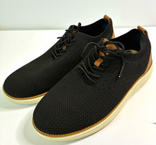 VILOCY Men  s Knit Lace-Up Sneakers Black Lightweight Rubber Sole US 12 EU 43