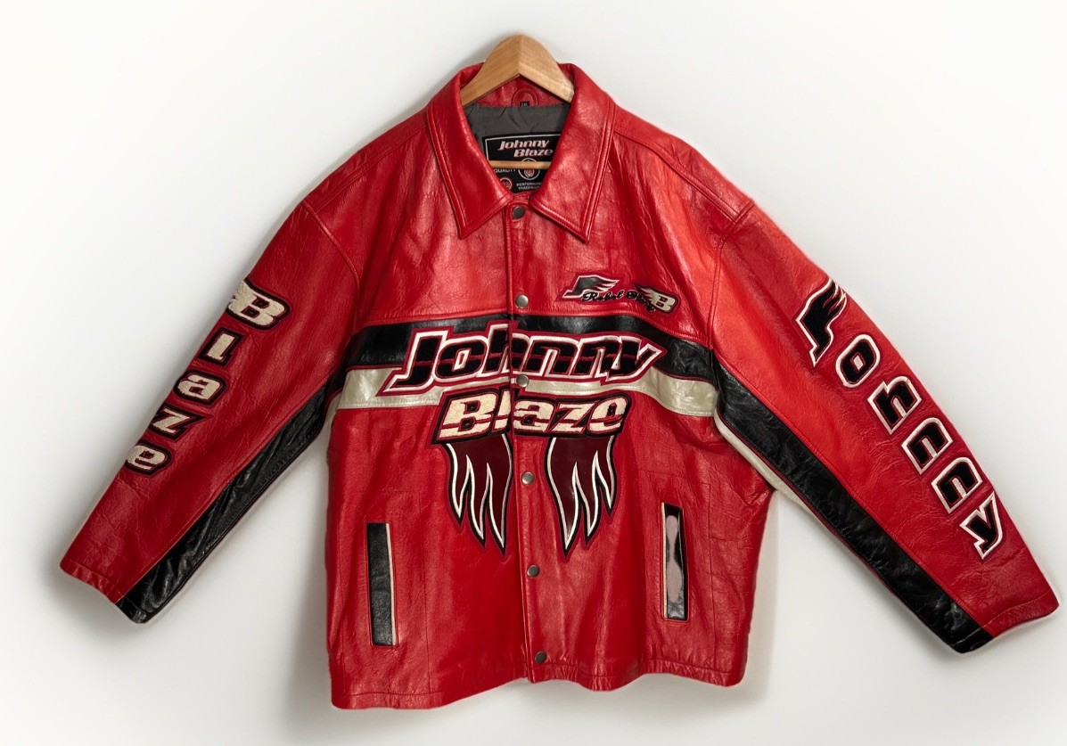 Johnny blaze スタジャン B系 HIPHOP Vintage 90s Johnny Blaze Leather Bomber Hip Hop Jacket Wu Tang