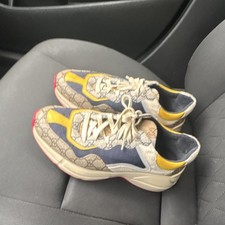 Gucci Logo Low Top Lace-Up Sneaker Beige Yell...